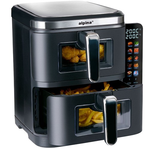 ALPINA Double Air Fryer 2x5.5L 2800W - Noir