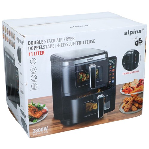 ALPINA Double Air Fryer 2x5.5L 2800W - Noir