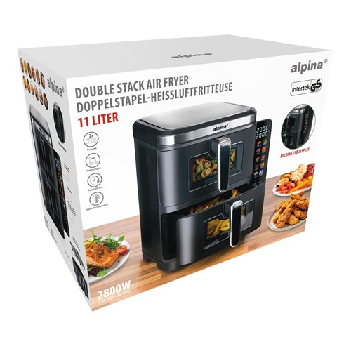 ALPINA Double Air Fryer 2x5.5L 2800W - Noir