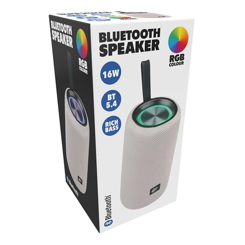 Bluetooth Speaker 16W with LED - Blanc