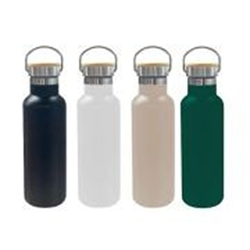 ALPINA Vacuum Bottle 500ml with Bamboo Lid - Black/White/Beige/Green