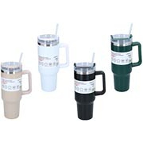 ALPINA Vacuum Mug with Straw 1.2L - Black/White/Beige/Green