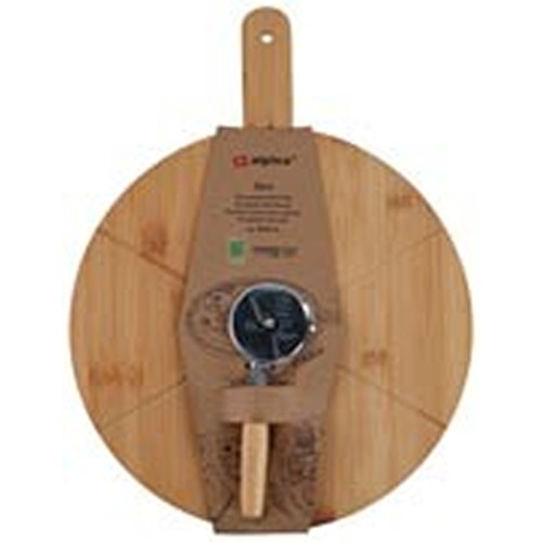 ALPINA Pizza Board Ø34cm With Knife - Brun