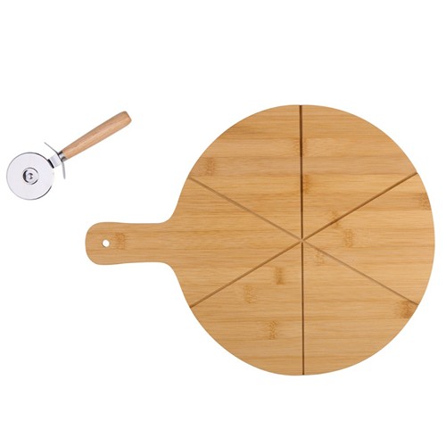 ALPINA Pizza Board Ø34cm With Knife - Brun