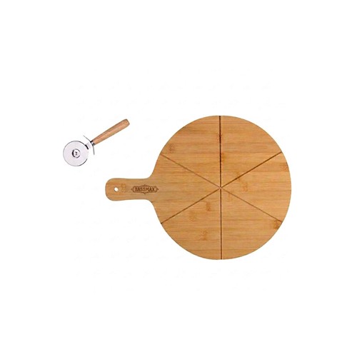 ALPINA Pizza Board Ø34cm With Knife - Brun