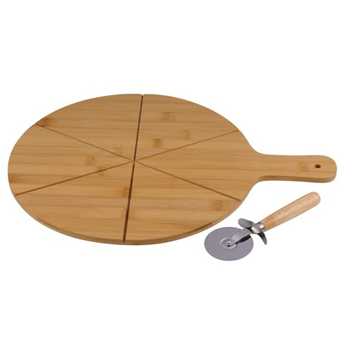 ALPINA Pizza Board Ø34cm With Knife - Brun