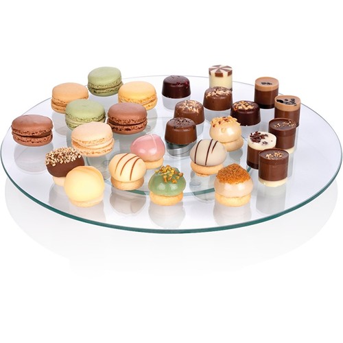 ALPINA Rotating Cake Plate Glass Ø32.2cm - Blanc