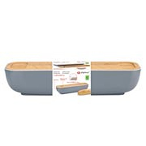 ALPINA Bread Box With Lid And Cutting Board - Gris