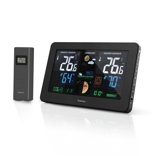 Hama "Premium" Weather Station with LED Colour Display - Noir