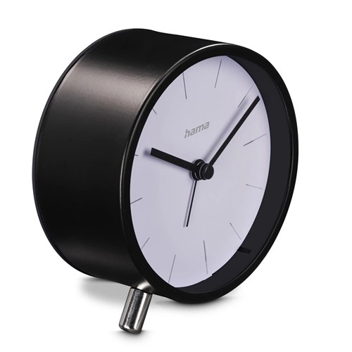 Hama “Flores” Radio Alarm Clock, Analogue, No Ticking - Noir