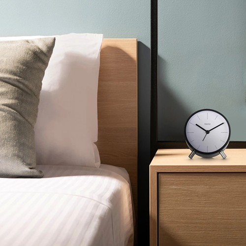 Hama “Flores” Radio Alarm Clock, Analogue, No Ticking - Noir