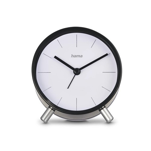 Hama “Flores” Radio Alarm Clock, Analogue, No Ticking - Noir