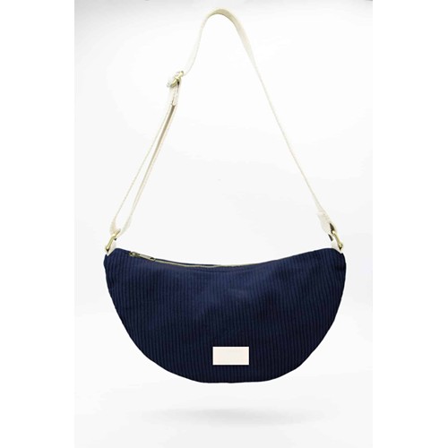 SAC DEMI LUNE INES VELOURS CÔTELÉ