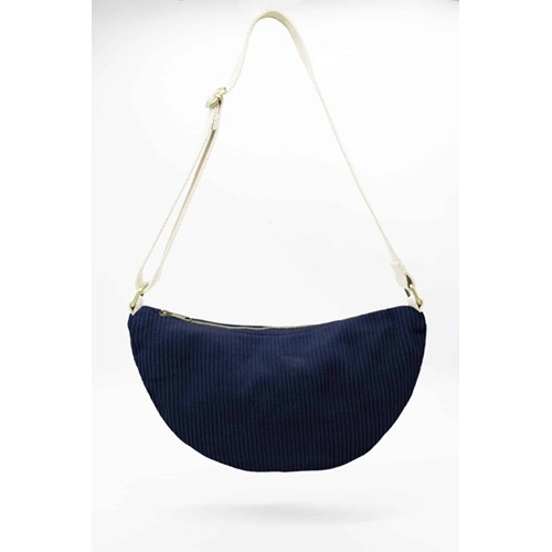 SAC DEMI LUNE INES VELOURS CÔTELÉ