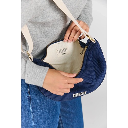 SAC DEMI LUNE INES VELOURS CÔTELÉ