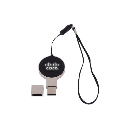 Metal LED-Illuminated Round USB Stick