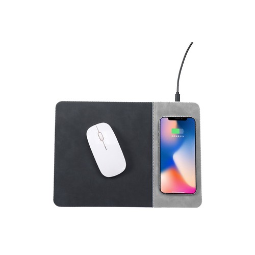 15W Fast Wireless Charging Leather Mouse Pad