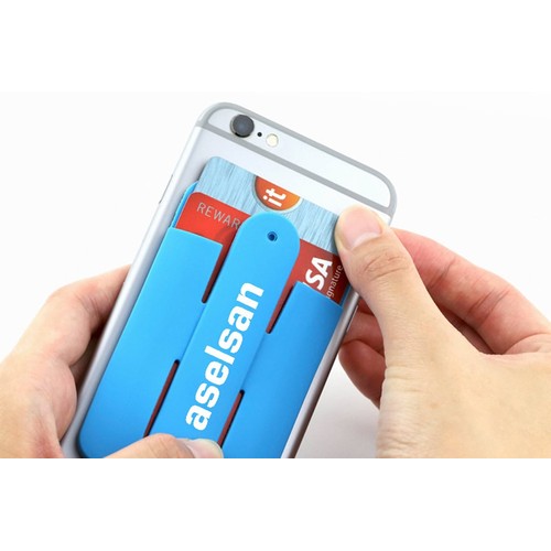Porte-cartes en silicone avec support pour téléphone