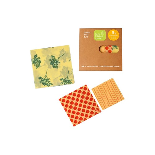 Reusable Beeswax & Vegan Wax Wraps – Assorted 3 Pack