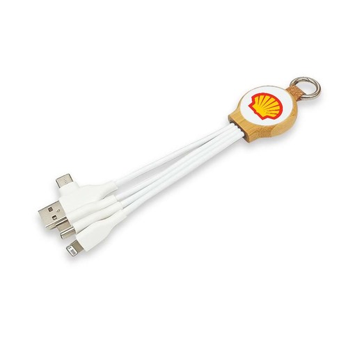 Eco-Friendly Bamboo Multi 4-in-1 Charging Cable