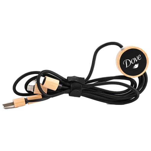 Bamboo 5-in-1 Charging Cable with Light-Up Logo