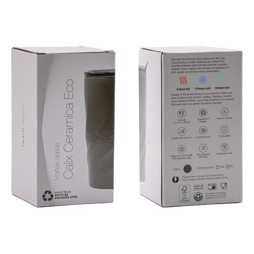 Tasse en acier inoxydable écologique avec revêtement en céramique, 400 ml