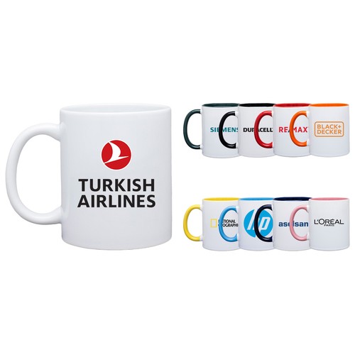 Mug en Porcelaine avec Grande Anse, objet publicitaire personnalisé avec votre logo.