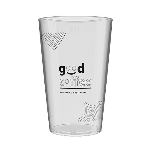 Gobelet réutilisable personnalisé 50cl Pinte - Impression sérigraphie 1 couleur