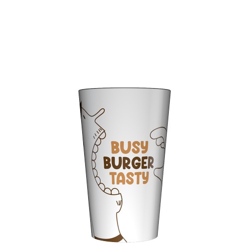 Personalised 25 cl white opaque reusable plastic cup (Wobz base) - Digital printing