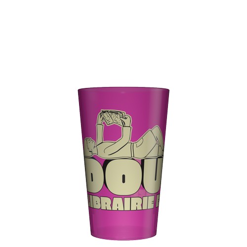 Personalised 25 cl pink reusable plastic cup (Wobz base) - Digital printing Personalised 25 cl pink reusable plastic cup (Wobz base) - Digital printing