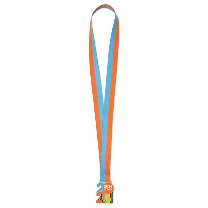 Médaille en alliage de zinc avec un émail doux et ruban en quadri cousu en V