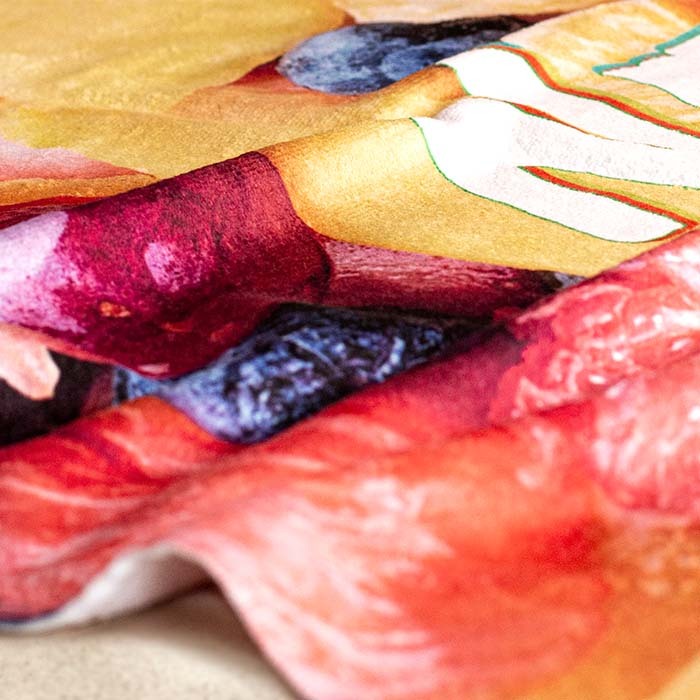 Serviette de plage en quadri coton et polyester