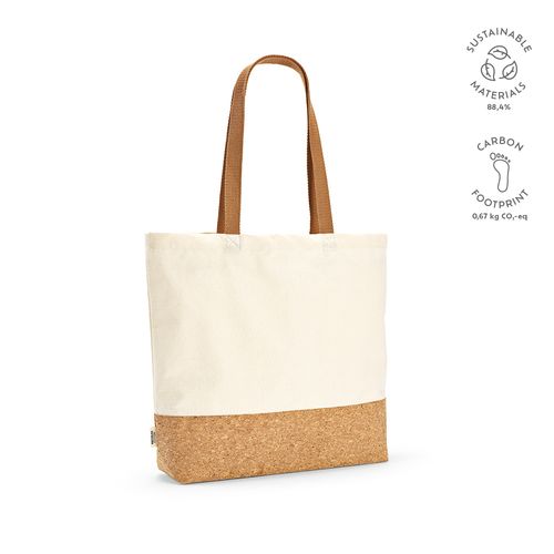 Bolsa de compra Vinson de algodón reciclado de 220 gsm y corcho