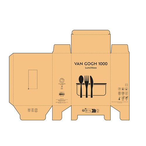Boîte repas Van Gogh 1000,verre borosilicaté et bambou 1090 ml
