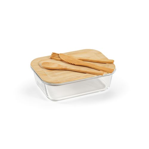 Boîte repas Van Gogh 1000,verre borosilicaté et bambou 1090 ml