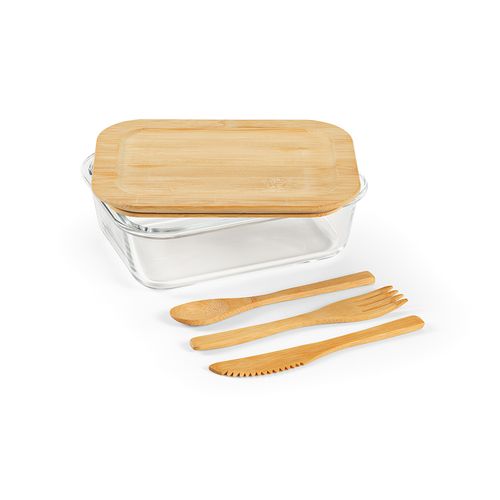 Boîte repas Van Gogh 1000,verre borosilicaté et bambou 1090 ml