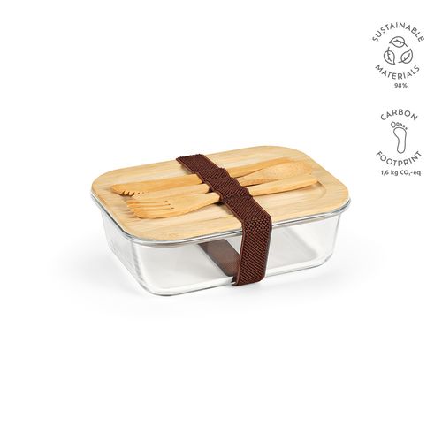 Boîte repas Van Gogh 1000,verre borosilicaté et bambou 1090 ml - 2