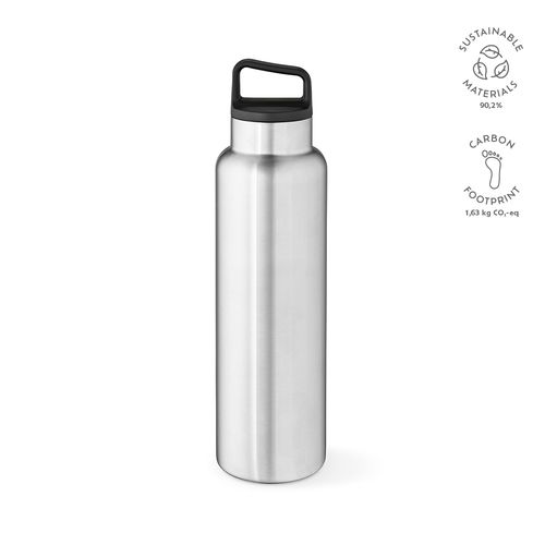 plateado Botella Zambezi 1500; rInox,1620 ml. Doble pared, hermética y asa