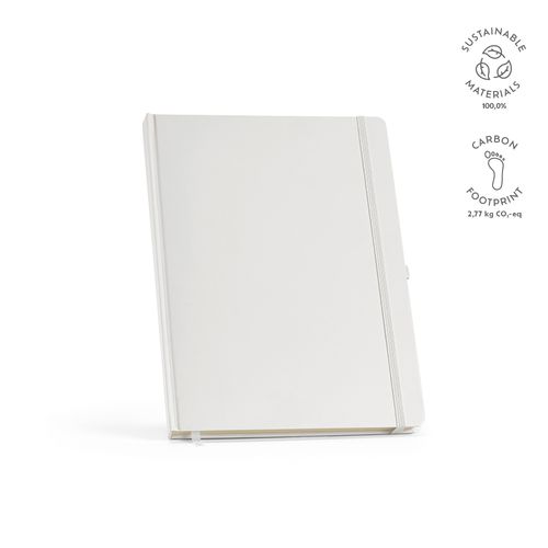 white Libreta Marquez A4 de tapa dura; 240 hojas recicladas de 70 gsm