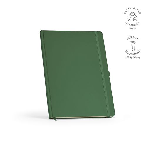 verde oscuro Libreta Marquez A4 de tapa dura; 240 hojas recicladas de 70 gsm