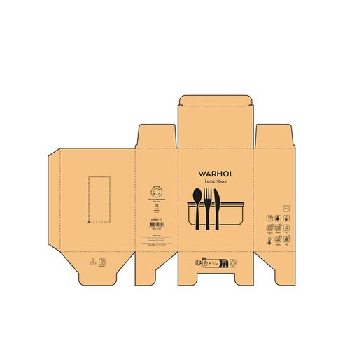 Boîte repas Warhol rInox 740 ml, couvercle et couverts en bambou
