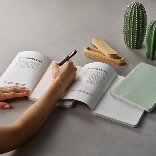Carnet Joyce couverture en feuille bananier, 196p 80g/m²