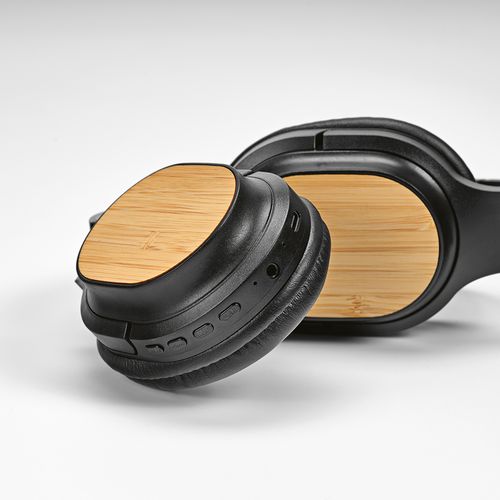 Casque sans fil Fleming en rABS/bambou, 400mAh, autonomie 8h