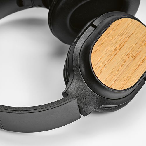 Casque sans fil Fleming en rABS/bambou, 400mAh, autonomie 8h