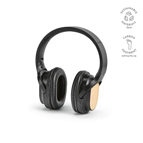 Casque sans fil Fleming en rABS/bambou, 400mAh, autonomie 8h