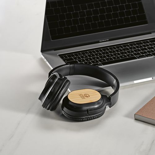 Casque sans fil Fleming en rABS/bambou, 400mAh, autonomie 8h