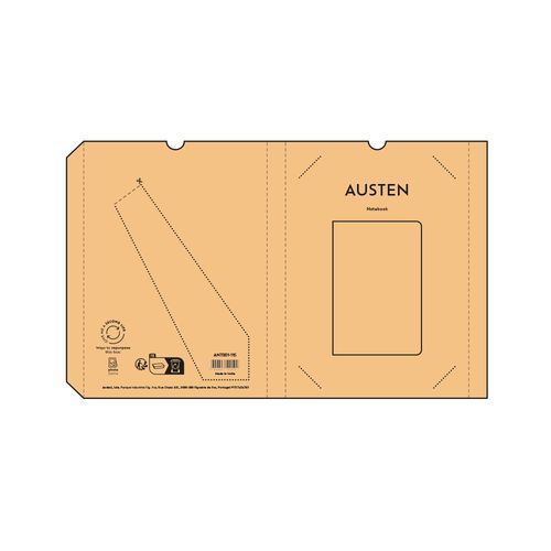 Carnet Austen couverture en chanvre, 196p recyclées 80g/m²