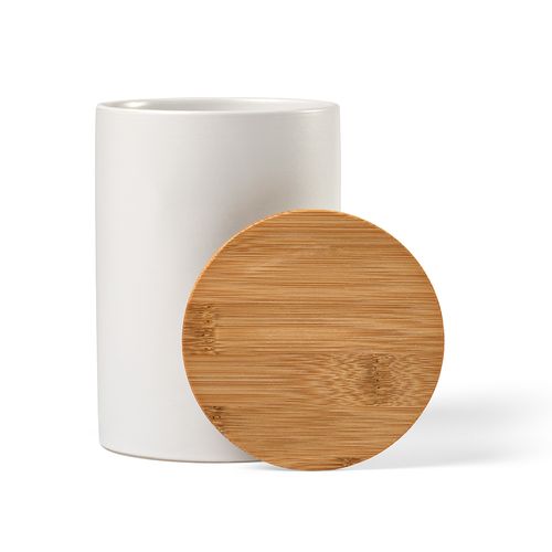 Bocal Munch 1000 céramique 980 ml, couvercle en bambou