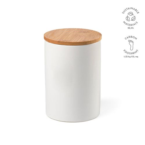 Bocal Munch 1000 céramique 980 ml, couvercle en bambou