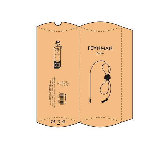 Câble de charge Feynman 5-en-1 bambou/rPET, logo lumineux